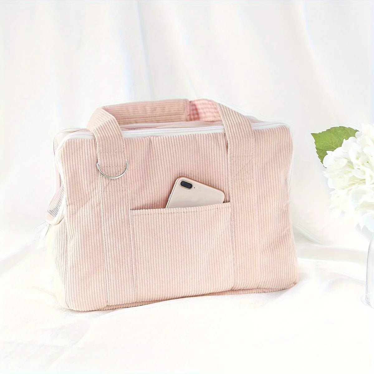 Pink Floral Pet Carrier - Cozy, Breathable & Stress - Resistant for Small Dogs & Cats. Zip Closure, Perfect for Travel! - Lily.sg Global Shopping