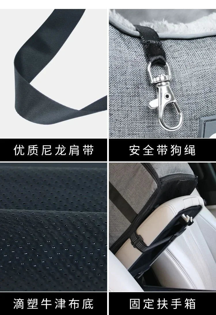Portable Car Safety Pet Seat for Small Dogs and Cats, Travel Central Control, Transport Dog Carrier, Bag Protector - Lily.sg Global Shopping