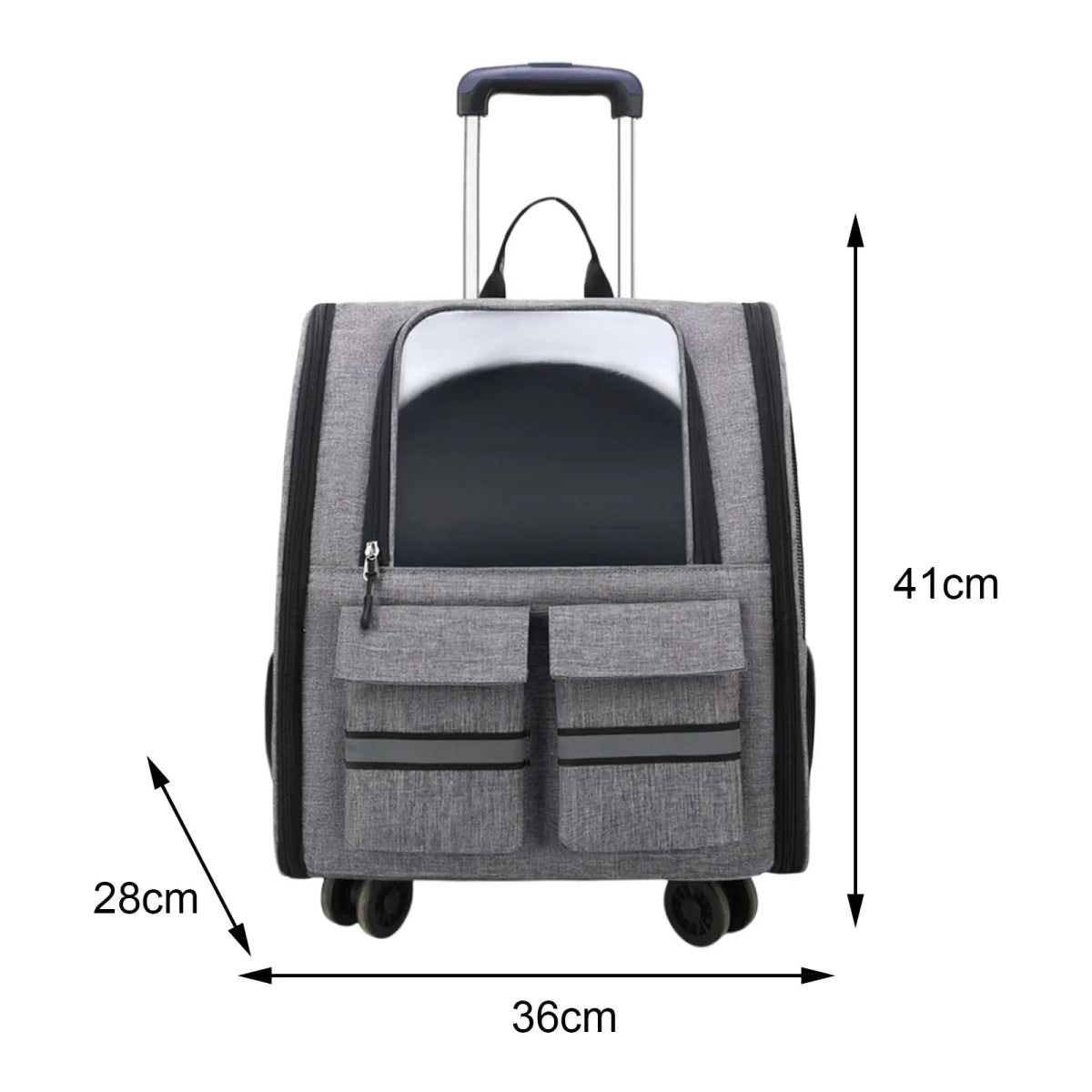 Portable Cat Trolley Case Backpack with Handle Pet Carrier Handbag Carrying Bag for Small Cats Doggy Travel Outdoor Transparent - Lily.sg Global Shopping