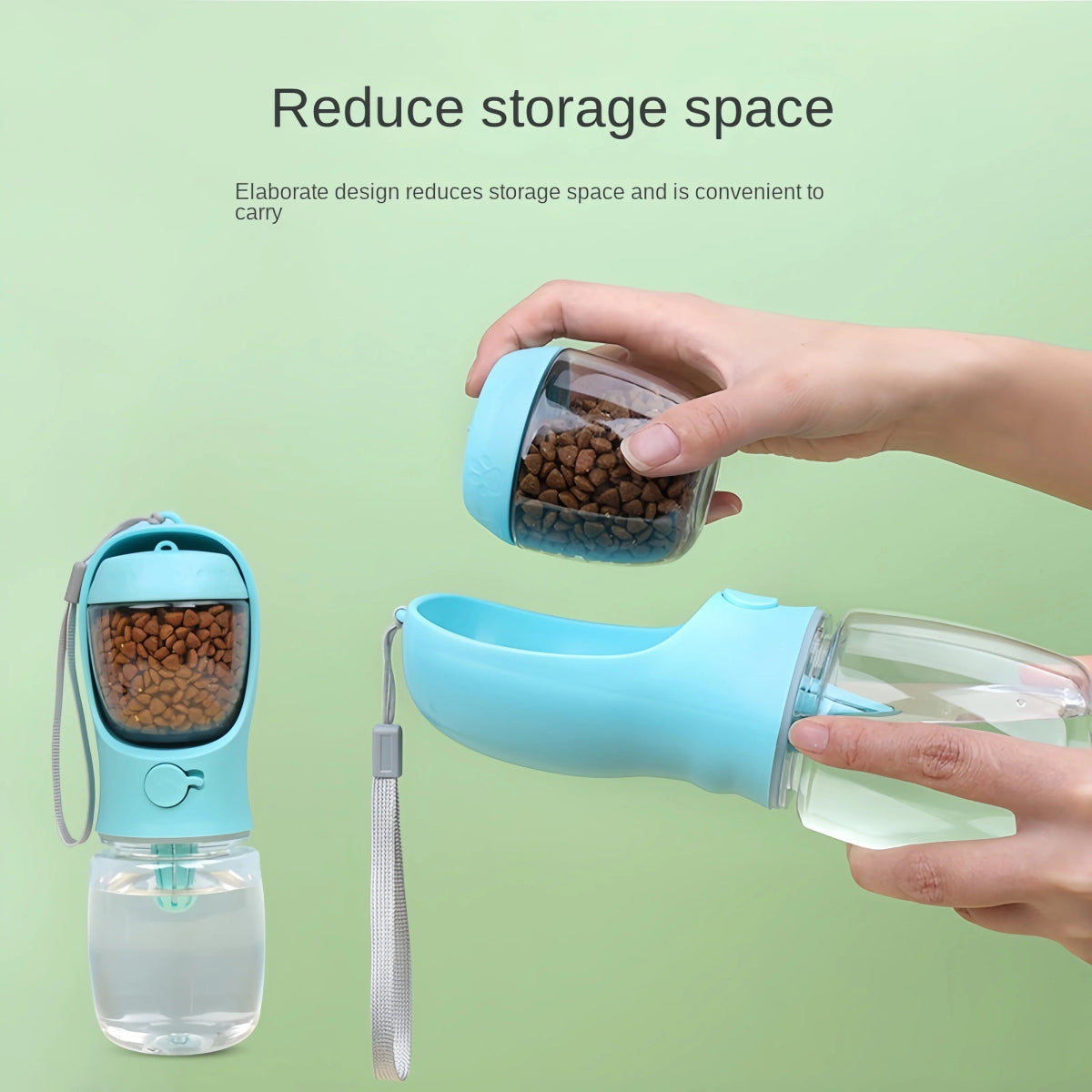 Portable Dog Cat Water Bottle with Storage Food and Water Container for Puppy Pets dogs Feeder Bowl Outdoor Travel Pet supplies - Lily.sg Global Shopping