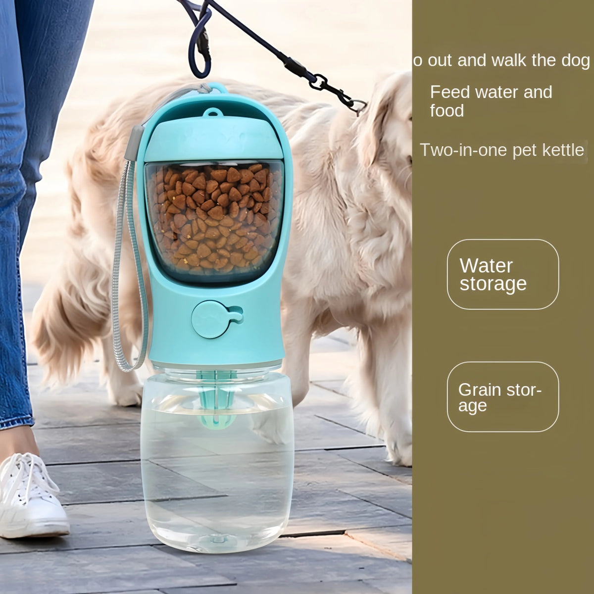 Portable Dog Cat Water Bottle with Storage Food and Water Container for Puppy Pets dogs Feeder Bowl Outdoor Travel Pet supplies - Lily.sg Global Shopping