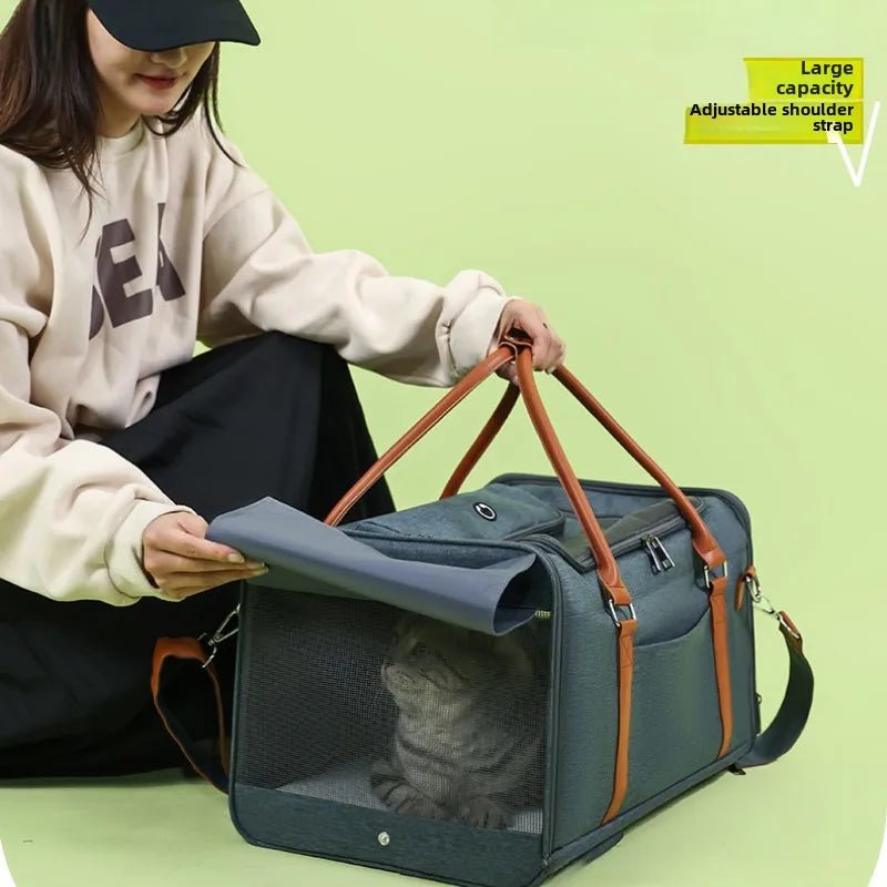 Portable Pet Carrier Backpack with Wheels Cat Cart Portable Supplies for Going Out Folding Luggage Pets Bag Products Supplies - Lily.sg Global Shopping