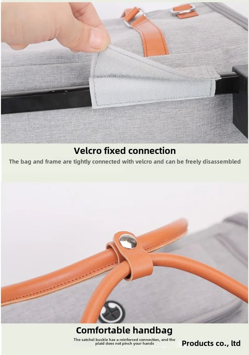 Portable Pet Carrier Backpack with Wheels Cat Cart Portable Supplies for Going Out Folding Luggage Pets Bag Products Supplies - Lily.sg Global Shopping