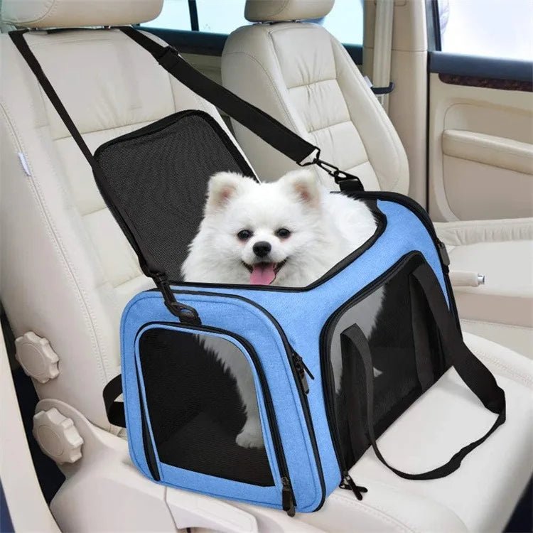 Portable Pet Carrier for Cats and Small Dogs, Foldable Travel Bag with Mesh Window, Lightweight Large Capacity Car Seat Carrier - Lily.sg Global Shopping