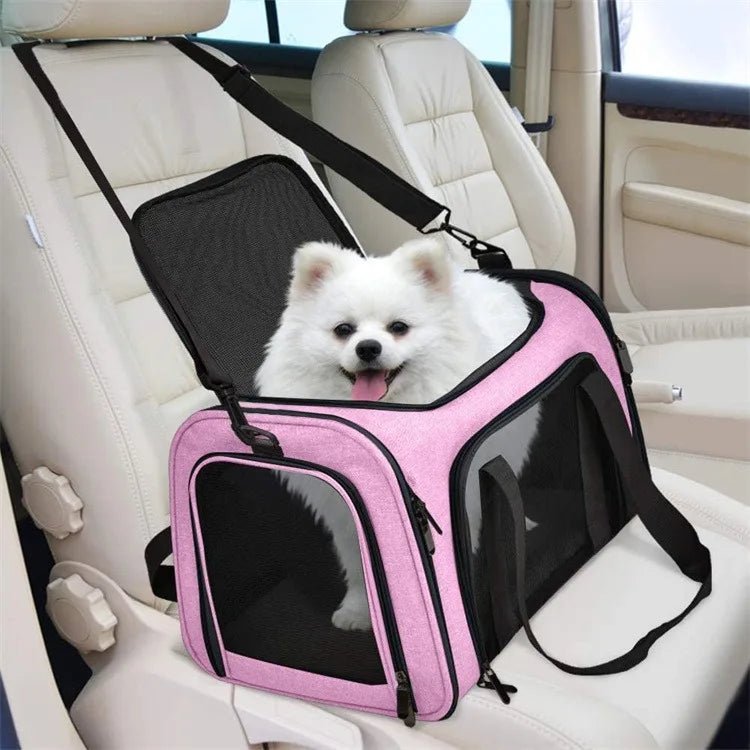Portable Pet Carrier for Cats and Small Dogs, Foldable Travel Bag with Mesh Window, Lightweight Large Capacity Car Seat Carrier - Lily.sg Global Shopping