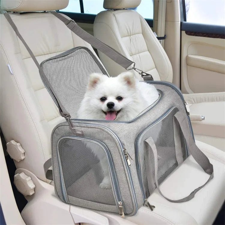 Portable Pet Carrier for Cats and Small Dogs, Foldable Travel Bag with Mesh Window, Lightweight Large Capacity Car Seat Carrier - Lily.sg Global Shopping
