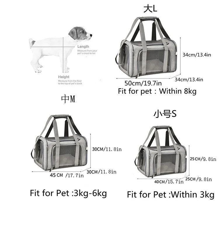 Portable Pet Carrier for Cats and Small Dogs, Foldable Travel Bag with Mesh Window, Lightweight Large Capacity Car Seat Carrier - Lily.sg Global Shopping