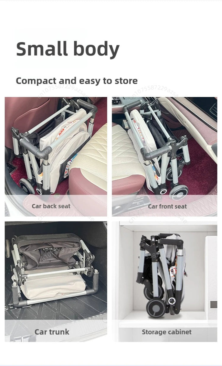 Portable pet stroller Ultra - light and easy to fold Large capacity pet stroller can accommodate two cats at the same time - Lily.sg Global Shopping