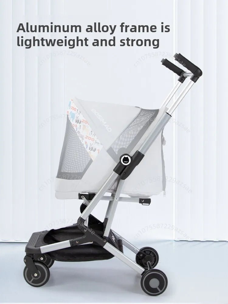 Portable pet stroller Ultra - light and easy to fold Large capacity pet stroller can accommodate two cats at the same time - Lily.sg Global Shopping