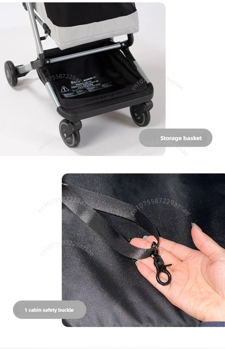 Portable pet stroller Ultra - light and easy to fold Large capacity pet stroller can accommodate two cats at the same time - Lily.sg Global Shopping