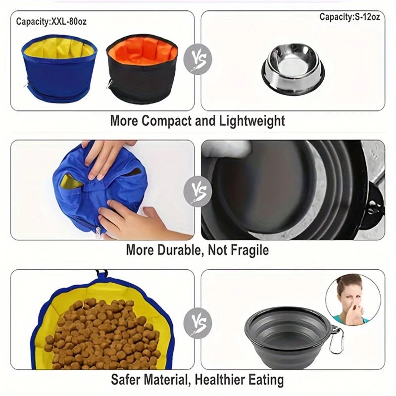 Portable Pet Water Food Feeder Bowl convenient Collapsible Feeding Water For Dog Puppy Cat Outdoor Folding Bowl Pet Supplies - Lily.sg Global Shopping