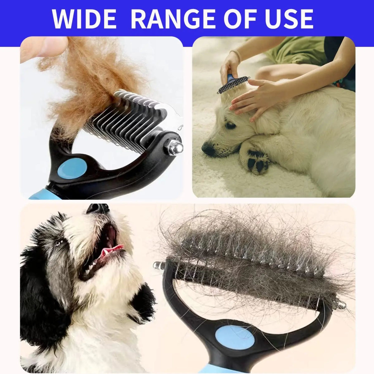 Professional Pet Deshedding Brush Dog Hair Remover Pet Fur Knot Cutter Puppy Cat Comb Brushes Dogs Grooming Shedding Supplies - Lily.sg Global Shopping