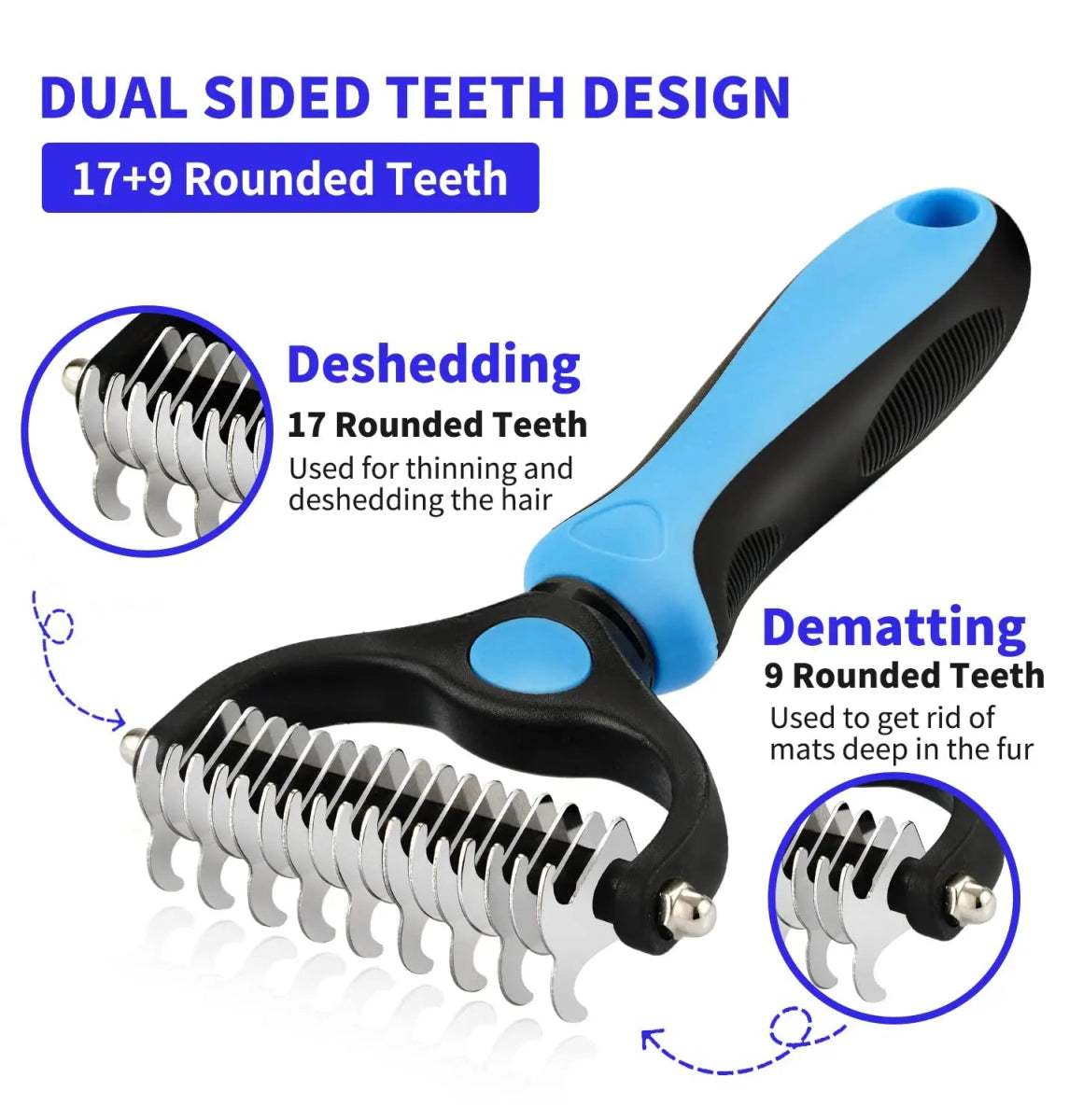 Professional Pet Deshedding Brush Dog Hair Remover Pet Fur Knot Cutter Puppy Cat Comb Brushes Dogs Grooming Shedding Supplies - Lily.sg Global Shopping