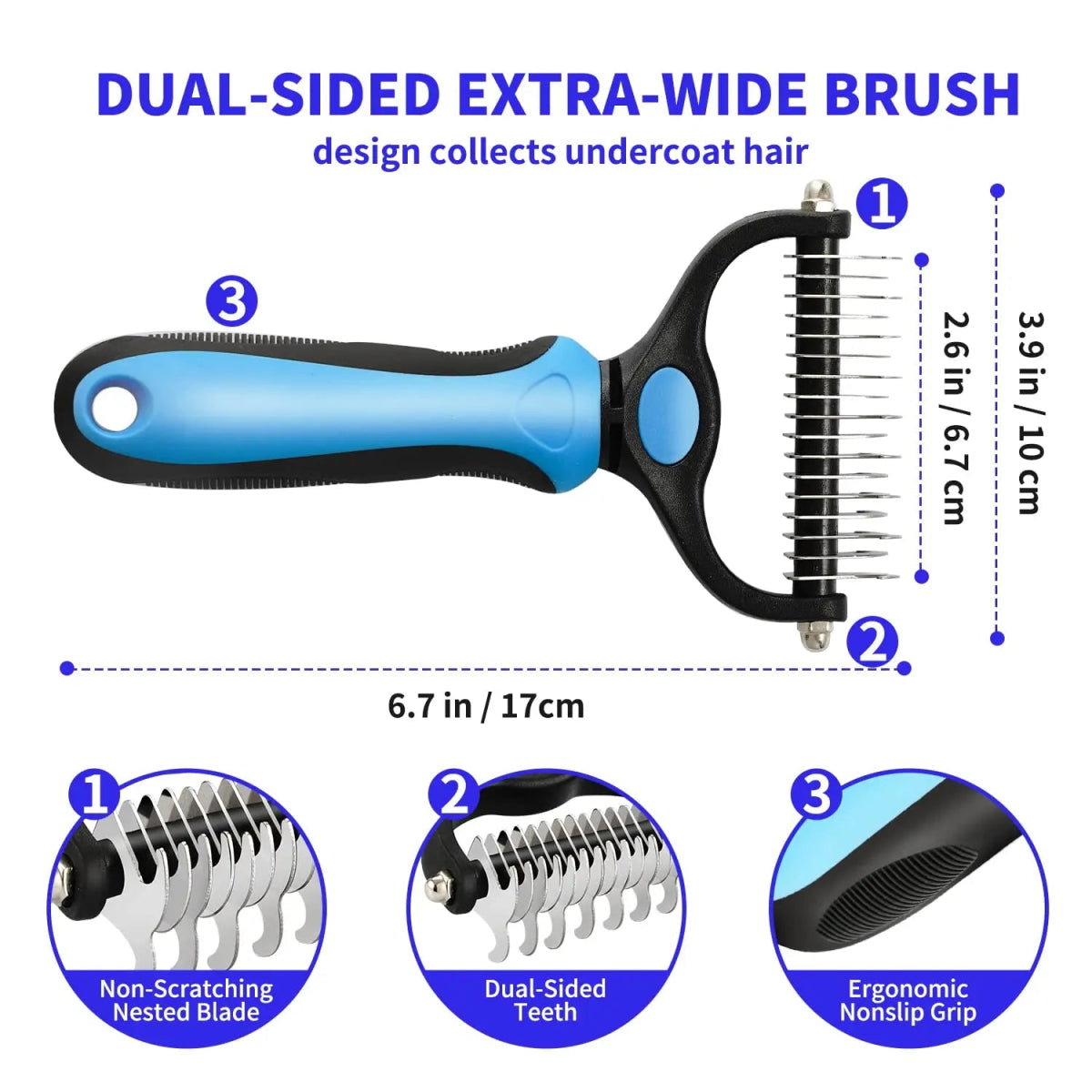 Professional Pet Deshedding Brush Dog Hair Remover Pet Fur Knot Cutter Puppy Cat Comb Brushes Dogs Grooming Shedding Supplies - Lily.sg Global Shopping