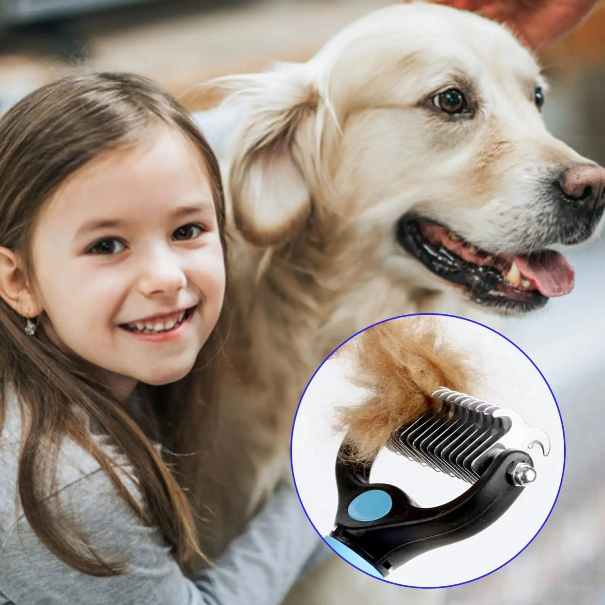 Professional Pet Deshedding Brush Dog Hair Remover Pet Fur Knot Cutter Puppy Cat Comb Brushes Dogs Grooming Shedding Supplies - Lily.sg Global Shopping