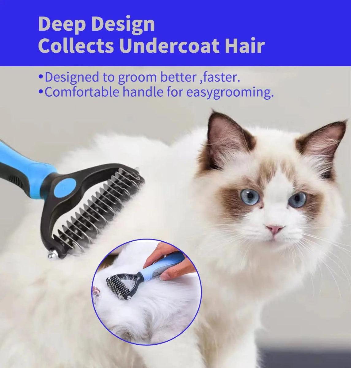 Professional Pet Deshedding Brush Dog Hair Remover Pet Fur Knot Cutter Puppy Cat Comb Brushes Dogs Grooming Shedding Supplies - Lily.sg Global Shopping