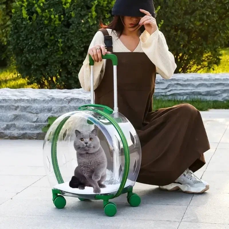 Puppy Move Trolley Cat Carriers Transparent Pet Backpack Animal Transportation and Goods for Travel Pet Supplies with Wheels - Lily.sg Global Shopping