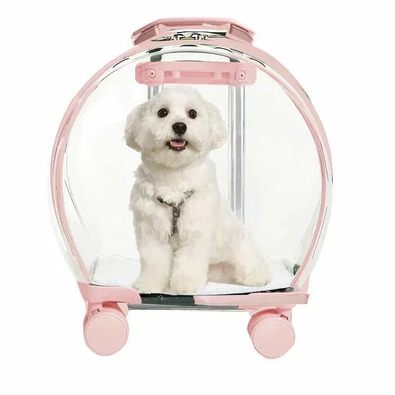 Puppy Move Trolley Cat Carriers Transparent Pet Backpack Animal Transportation and Goods for Travel Pet Supplies with Wheels - Lily.sg Global Shopping