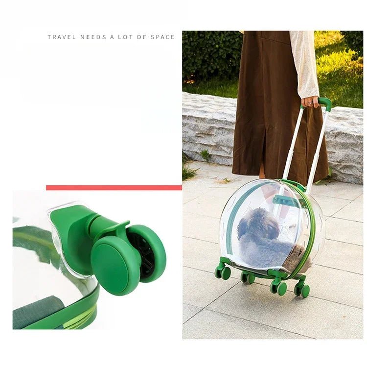 Puppy Move Trolley Cat Carriers Transparent Pet Backpack Animal Transportation and Goods for Travel Pet Supplies with Wheels - Lily.sg Global Shopping