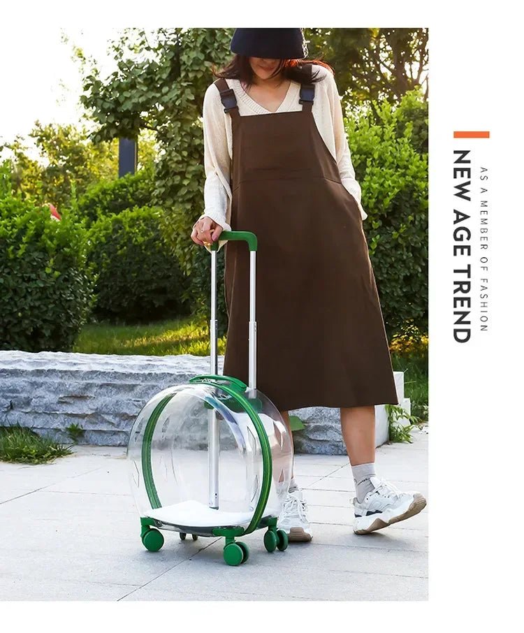 Puppy Move Trolley Cat Carriers Transparent Pet Backpack Animal Transportation and Goods for Travel Pet Supplies with Wheels - Lily.sg Global Shopping