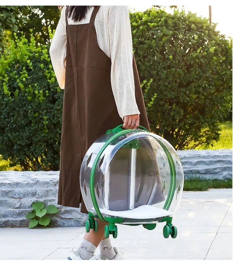 Puppy Move Trolley Cat Carriers Transparent Pet Backpack Animal Transportation and Goods for Travel Pet Supplies with Wheels - Lily.sg Global Shopping