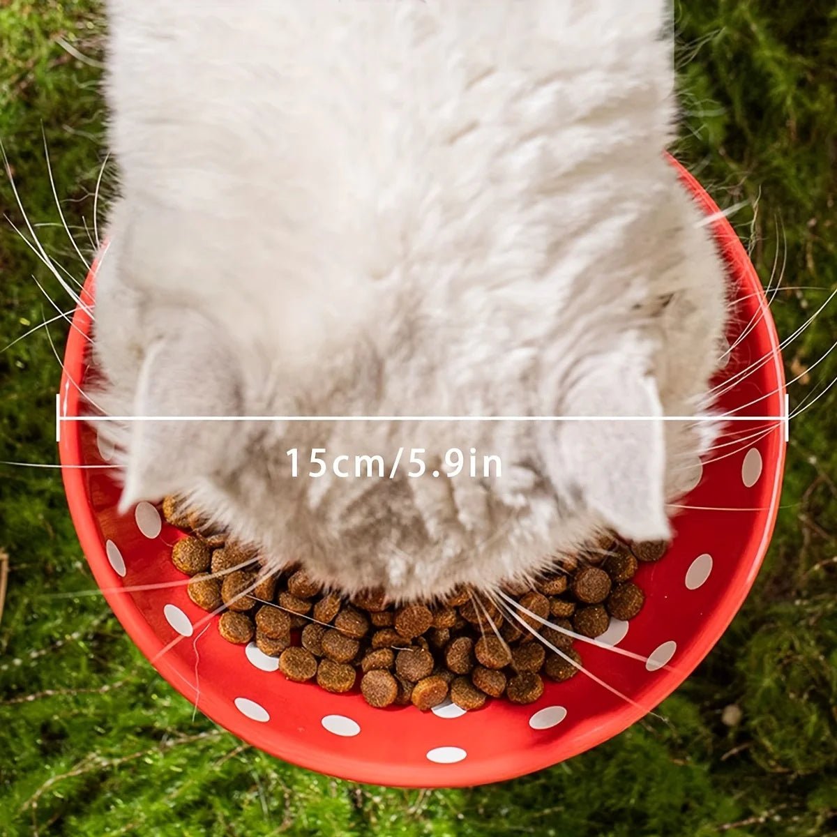 Resin Mushroom Cat Bowl: Tall, 300ml capacity, suitable for cats - ideal for feeding and drinking festivals - Lily.sg Global Shopping