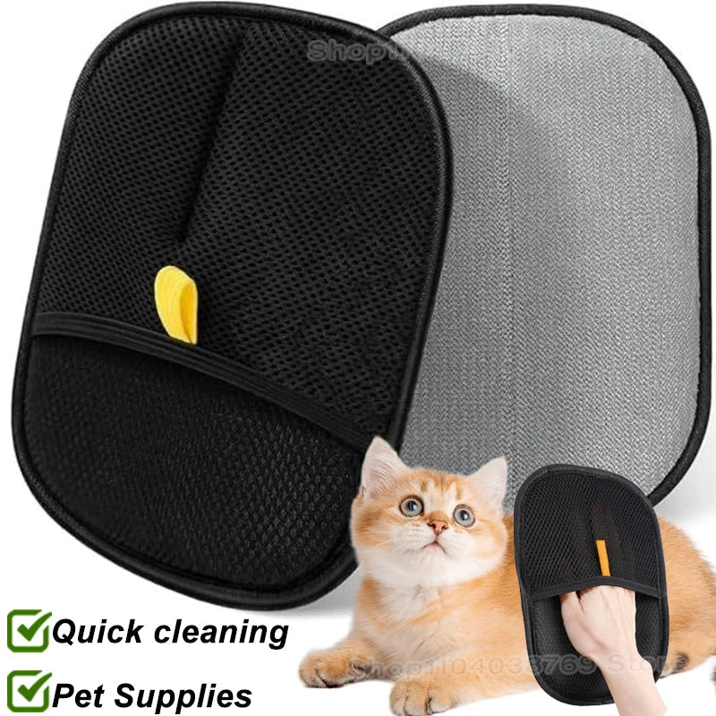 Reusable Electrostatic Pet Hair Removal Mitts Cat Dog Hair Collection Brush Sticking Device Home Hair Scraper Grooming Gloves - Lily.sg Global Shopping