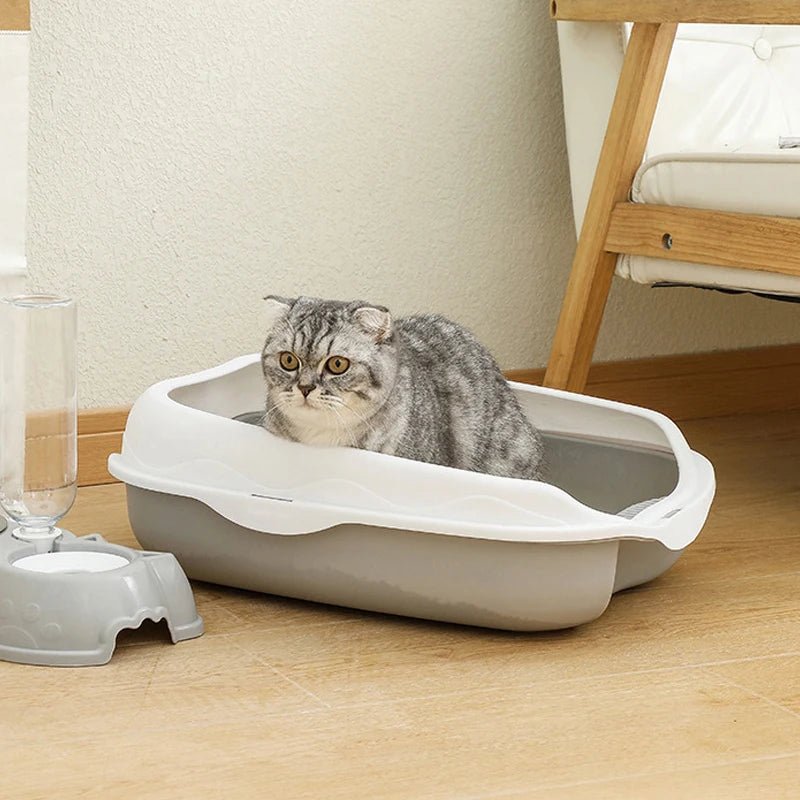 Semi - enclosed Litter Box Spatter - proof Cat Toilet Large Kitten Cleaning Supplies Large Cat Poop Bowl Pet Bupplies - Lily.sg Global Shopping