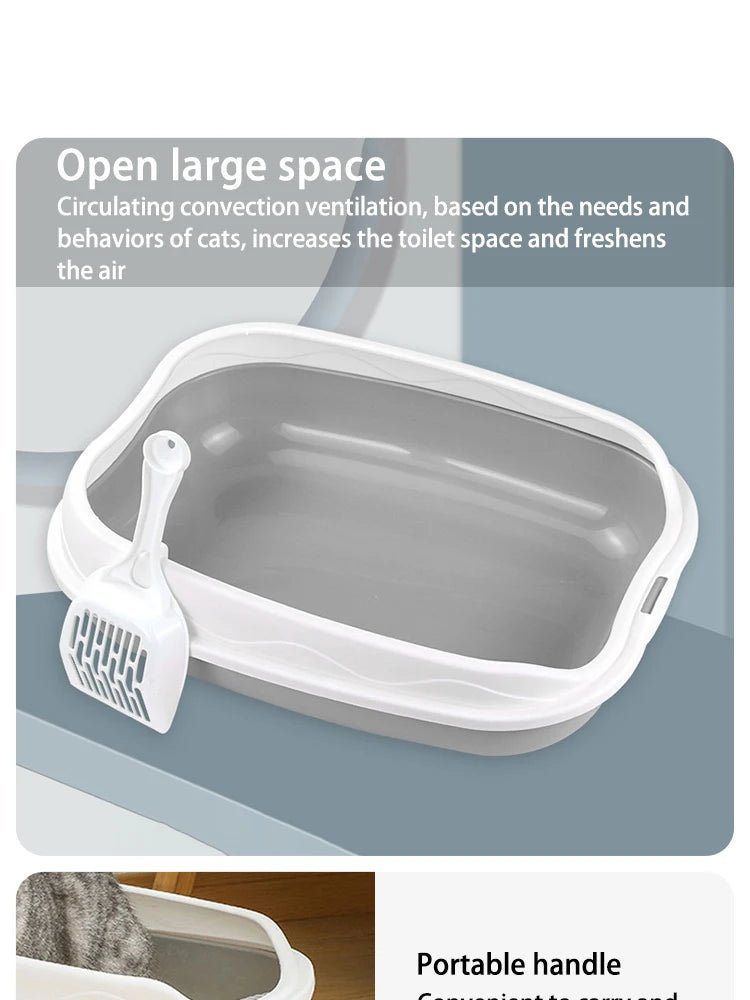 Semi - enclosed Litter Box Spatter - proof Cat Toilet Large Kitten Cleaning Supplies Large Cat Poop Bowl Pet Bupplies - Lily.sg Global Shopping
