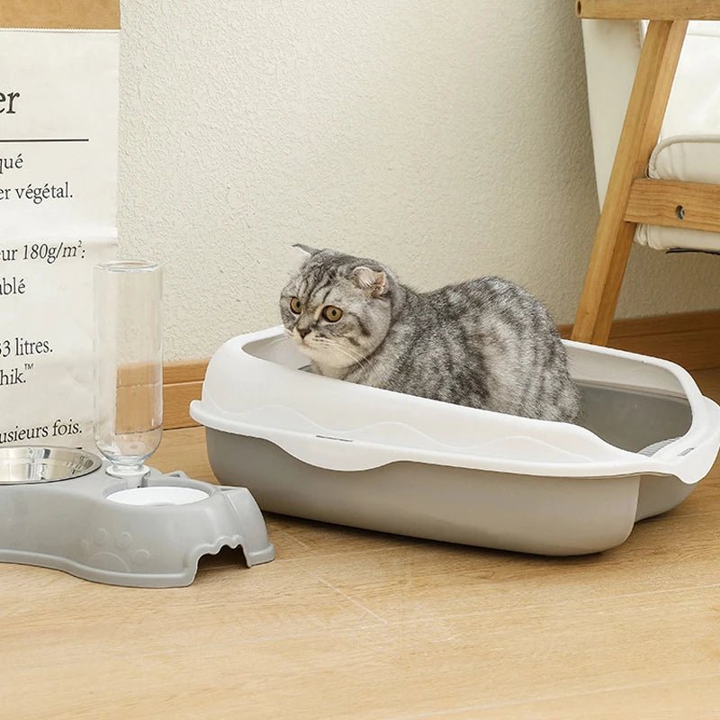Semi - enclosed Litter Box Spatter - proof Cat Toilet Large Kitten Cleaning Supplies Large Cat Poop Bowl Pet Bupplies - Lily.sg Global Shopping