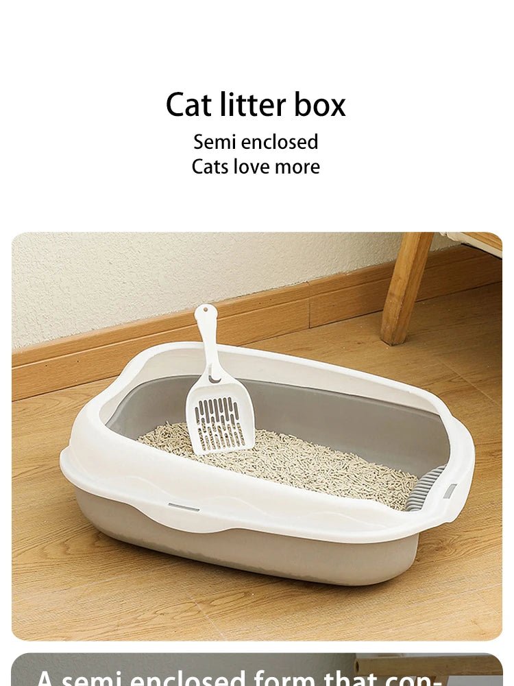 Semi - enclosed Litter Box Spatter - proof Cat Toilet Large Kitten Cleaning Supplies Large Cat Poop Bowl Pet Bupplies - Lily.sg Global Shopping