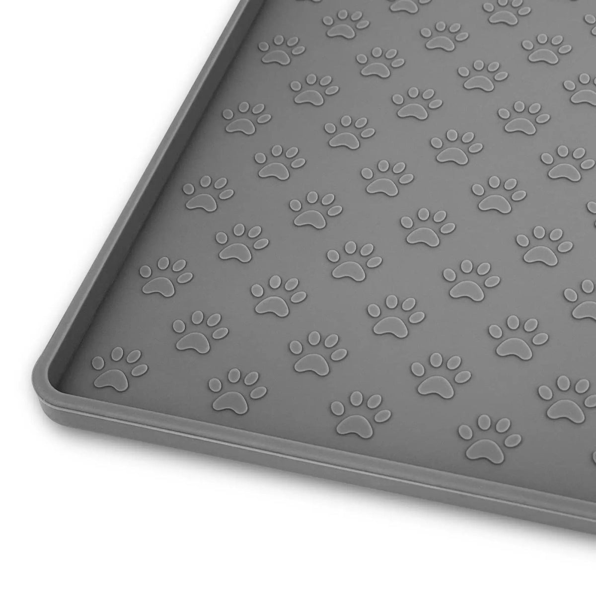 Silicone Paw Print Dog Feeding Mat, Anti - Overflow Raised Edge Pet Placemat for Dog Food and Water Bowl - Lily.sg Global Shopping