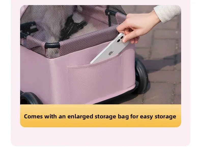 Small Pet Dog Cat Cart Trolley Outdoor Small Pet Cart Oxford Lightweight Foldable with Sunshade Travel Pet Strollers Trolley - Lily.sg Global Shopping