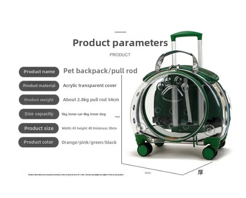 Small Pet Trolley Clear Shoulder Cat Bag Pack Breathable Crate for Journey Outside Portable Pet Products Supplies Carriers - Lily.sg Global Shopping