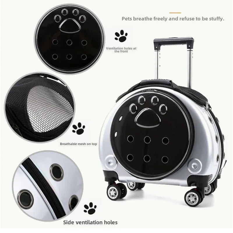 Small Pet Trolley Clear Shoulder Cat Bag Pack Breathable Crate for Journey Outside Portable Pet Products Supplies Carriers - Lily.sg Global Shopping
