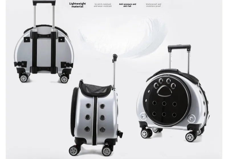 Small Pet Trolley Clear Shoulder Cat Bag Pack Breathable Crate for Journey Outside Portable Pet Products Supplies Carriers - Lily.sg Global Shopping