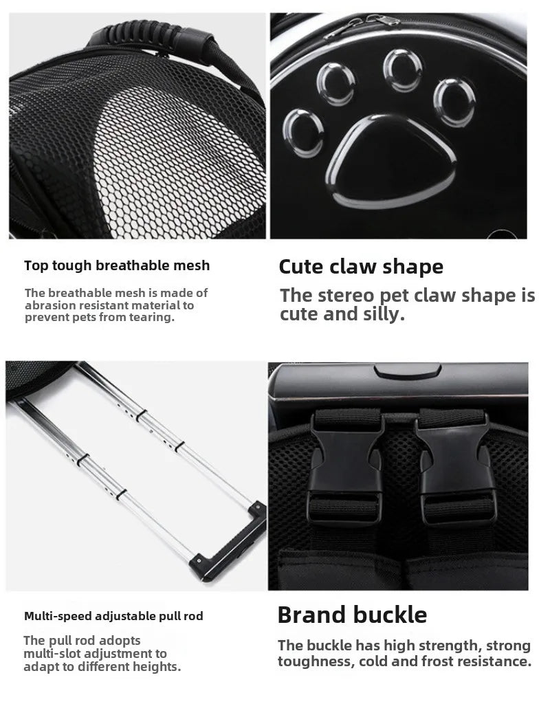 Small Pet Trolley Clear Shoulder Cat Bag Pack Breathable Crate for Journey Outside Portable Pet Products Supplies Carriers - Lily.sg Global Shopping
