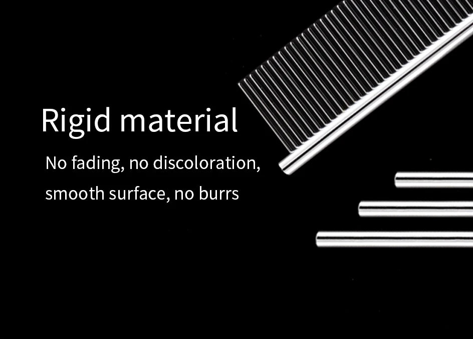 Stainless Steel Dog Comb Long Thick Hair Fur Removal Brush 16/19cm Pets Dog Cat Grooming Dematting Combs for Shaggy Dogs - Lily.sg Global Shopping