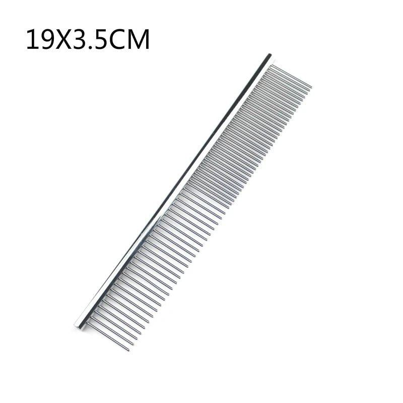 Stainless Steel Dog Comb Long Thick Hair Fur Removal Brush 16/19cm Pets Dog Cat Grooming Dematting Combs for Shaggy Dogs - Lily.sg Global Shopping