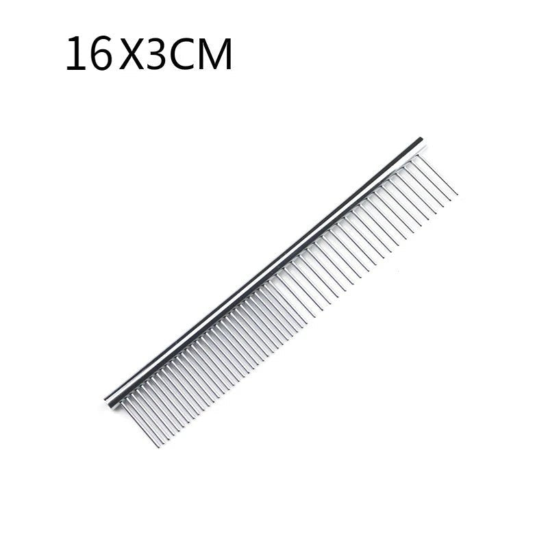 Stainless Steel Dog Comb Long Thick Hair Fur Removal Brush 16/19cm Pets Dog Cat Grooming Dematting Combs for Shaggy Dogs - Lily.sg Global Shopping