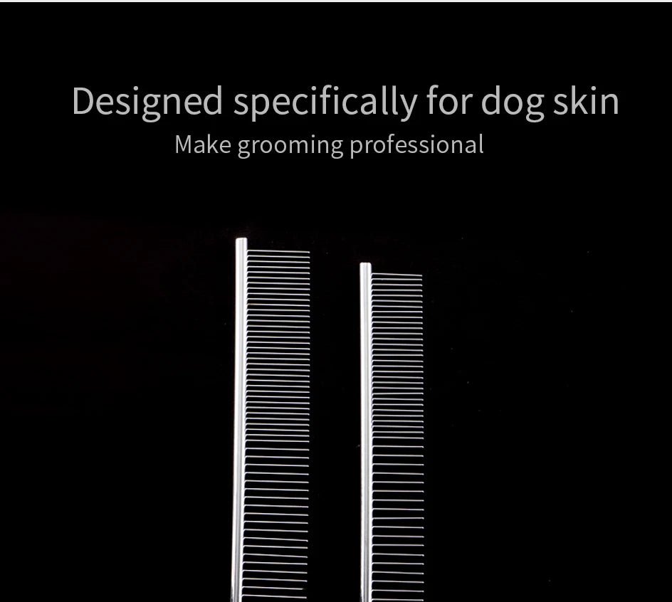 Stainless Steel Dog Comb Long Thick Hair Fur Removal Brush 16/19cm Pets Dog Cat Grooming Dematting Combs for Shaggy Dogs - Lily.sg Global Shopping