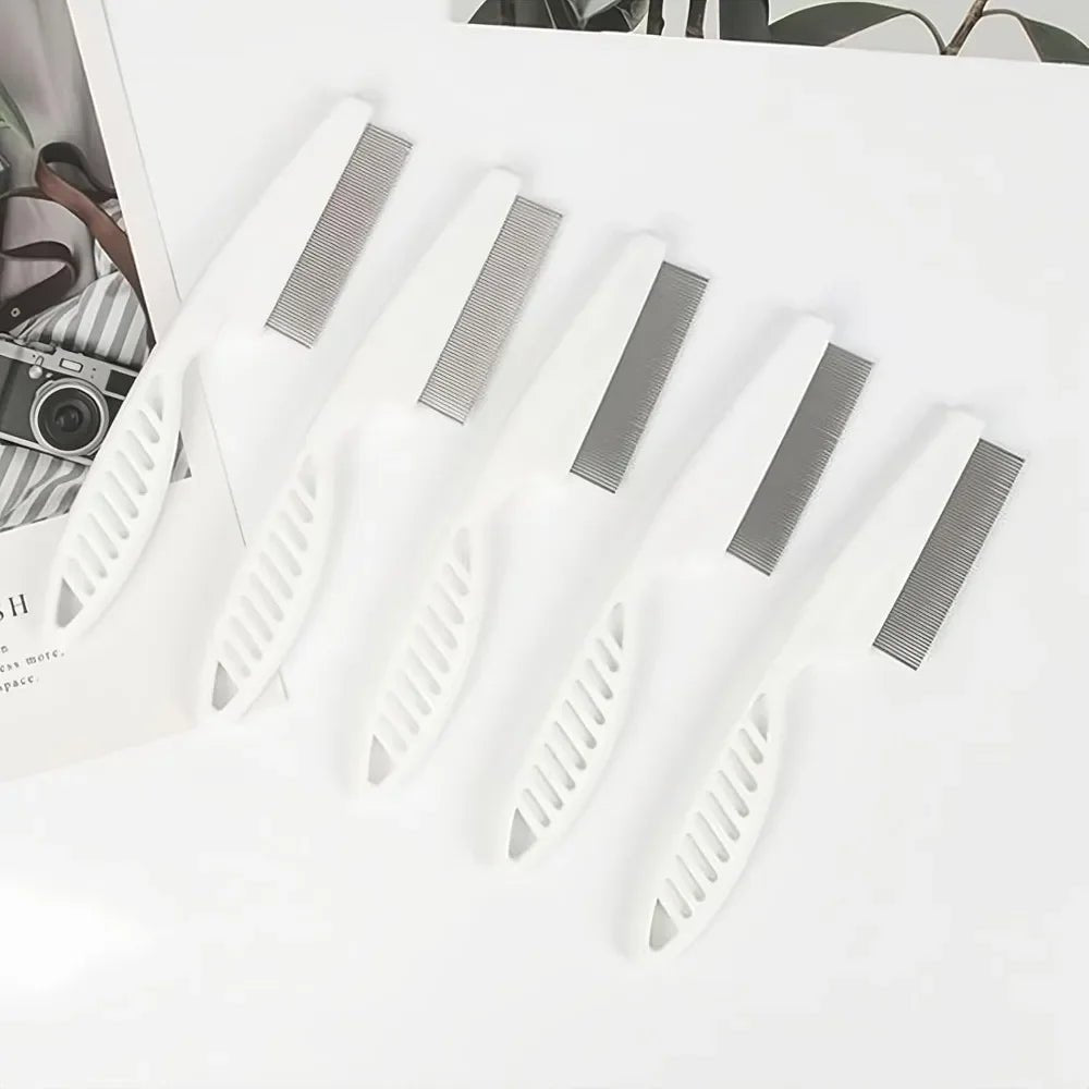 Stainless Steel Fine Tooth Comb Puppy Cat Hair Grooming Brush Dog Flea Louse Shedding Tools Cat Dog Bath Cleaning Supplies - Lily.sg Global Shopping