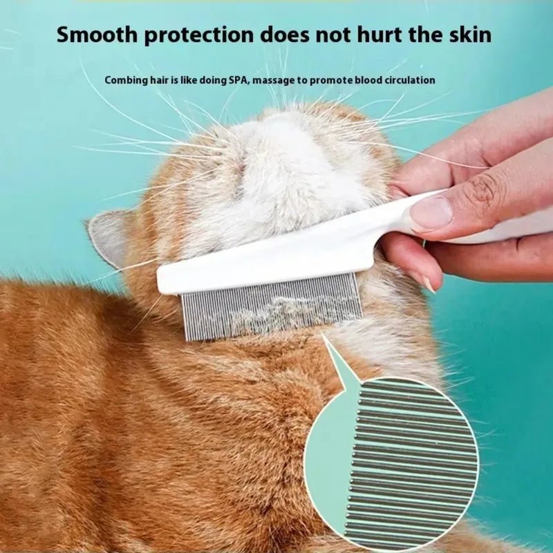Stainless Steel Fine Tooth Comb Puppy Cat Hair Grooming Brush Dog Flea Louse Shedding Tools Cat Dog Bath Cleaning Supplies - Lily.sg Global Shopping
