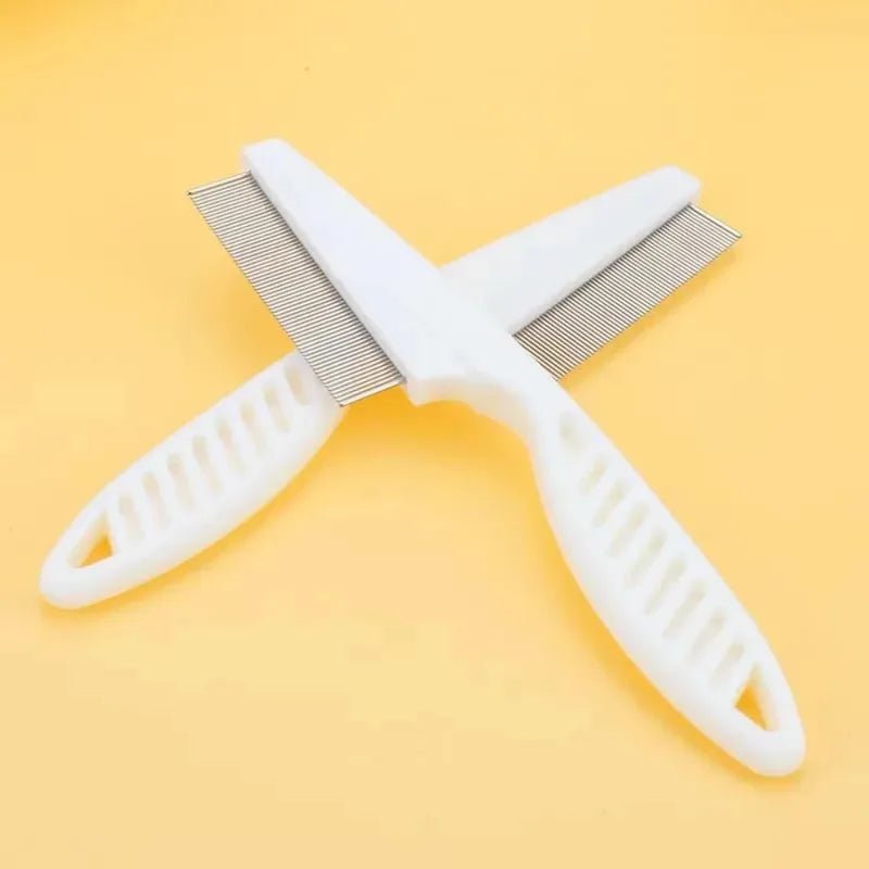 Stainless Steel Fine Tooth Comb Puppy Cat Hair Grooming Brush Dog Flea Louse Shedding Tools Cat Dog Bath Cleaning Supplies - Lily.sg Global Shopping