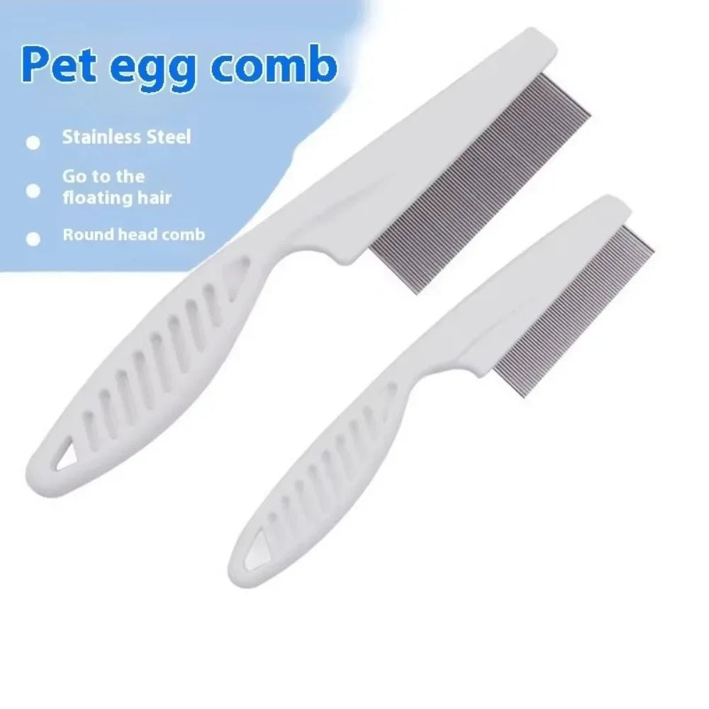Stainless Steel Fine Tooth Comb Puppy Cat Hair Grooming Brush Dog Flea Louse Shedding Tools Cat Dog Bath Cleaning Supplies - Lily.sg Global Shopping