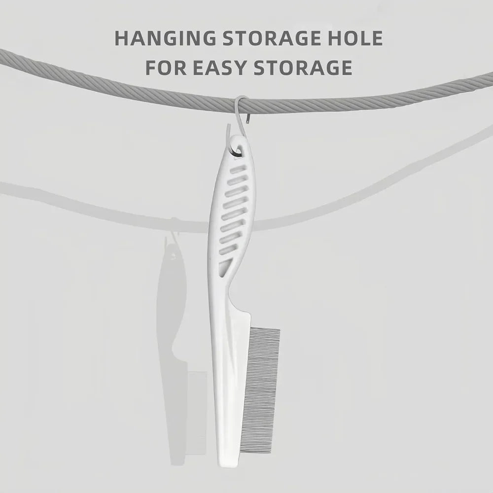 Stainless Steel Fine Tooth Comb Puppy Cat Hair Grooming Brush Dog Flea Louse Shedding Tools Cat Dog Bath Cleaning Supplies - Lily.sg Global Shopping