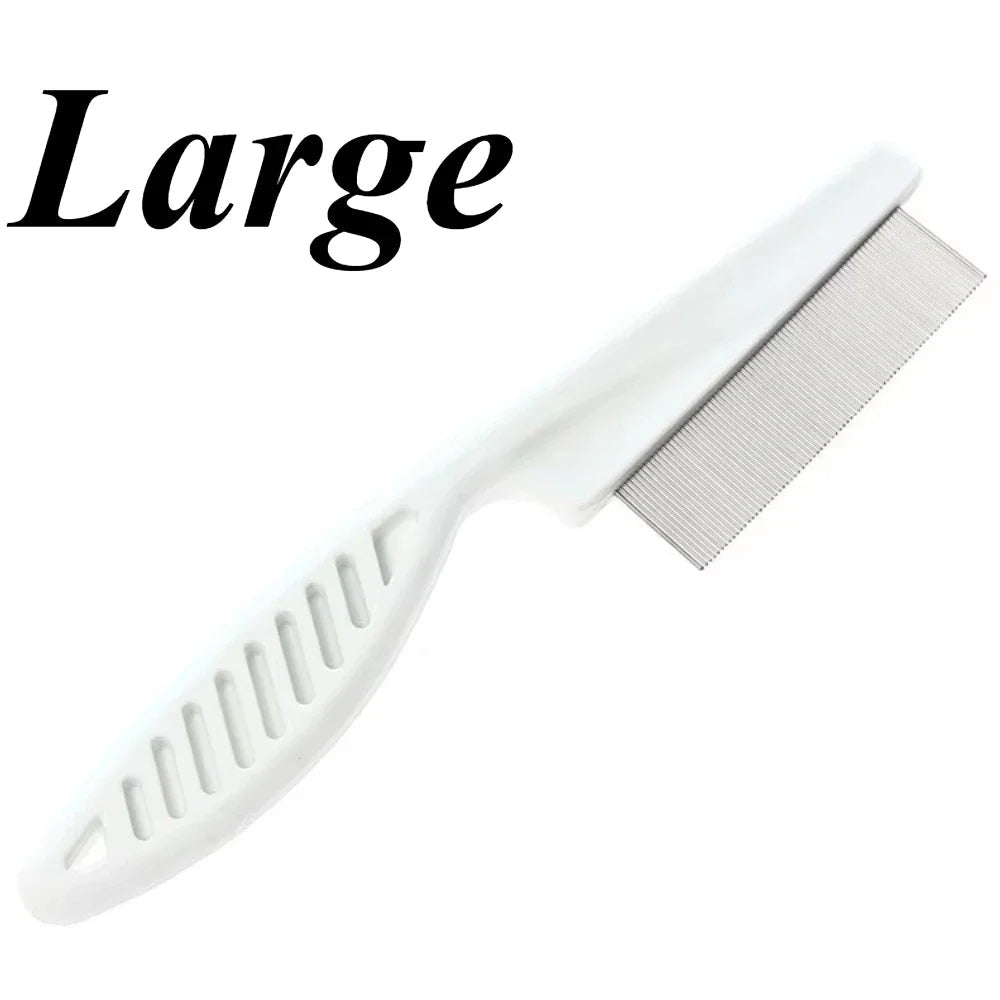 Stainless Steel Fine Tooth Comb Puppy Cat Hair Grooming Brush Dog Flea Louse Shedding Tools Cat Dog Bath Cleaning Supplies - Lily.sg Global Shopping