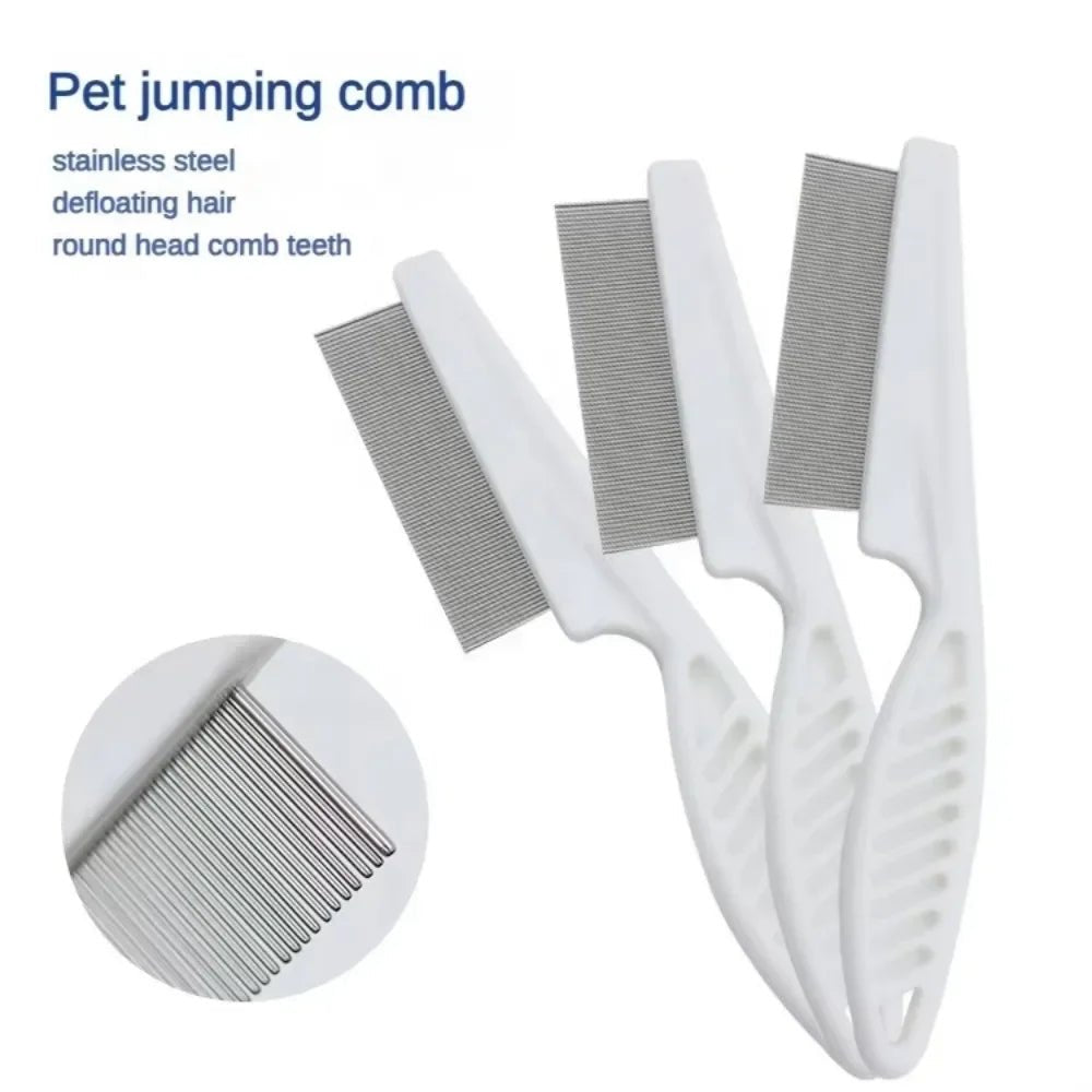 Stainless Steel Fine Tooth Comb Puppy Cat Hair Grooming Brush Dog Flea Louse Shedding Tools Cat Dog Bath Cleaning Supplies - Lily.sg Global Shopping