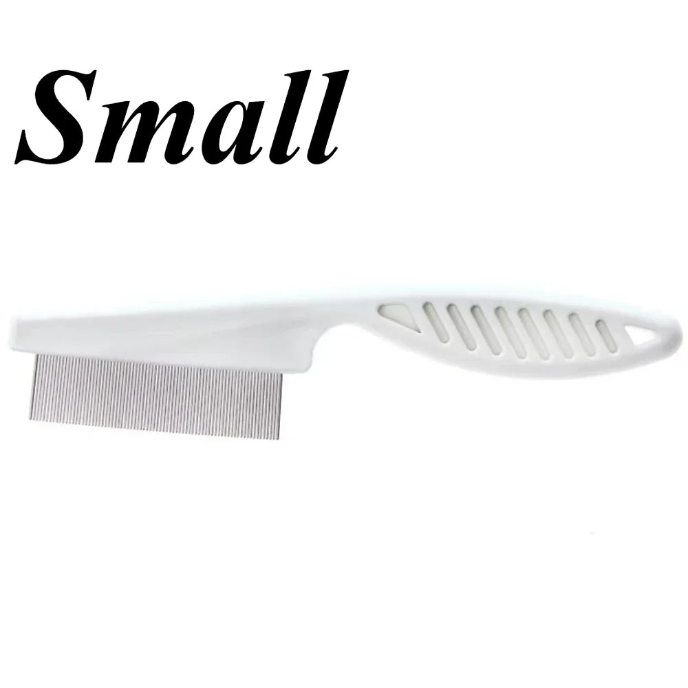 Stainless Steel Fine Tooth Comb Puppy Cat Hair Grooming Brush Dog Flea Louse Shedding Tools Cat Dog Bath Cleaning Supplies - Lily.sg Global Shopping