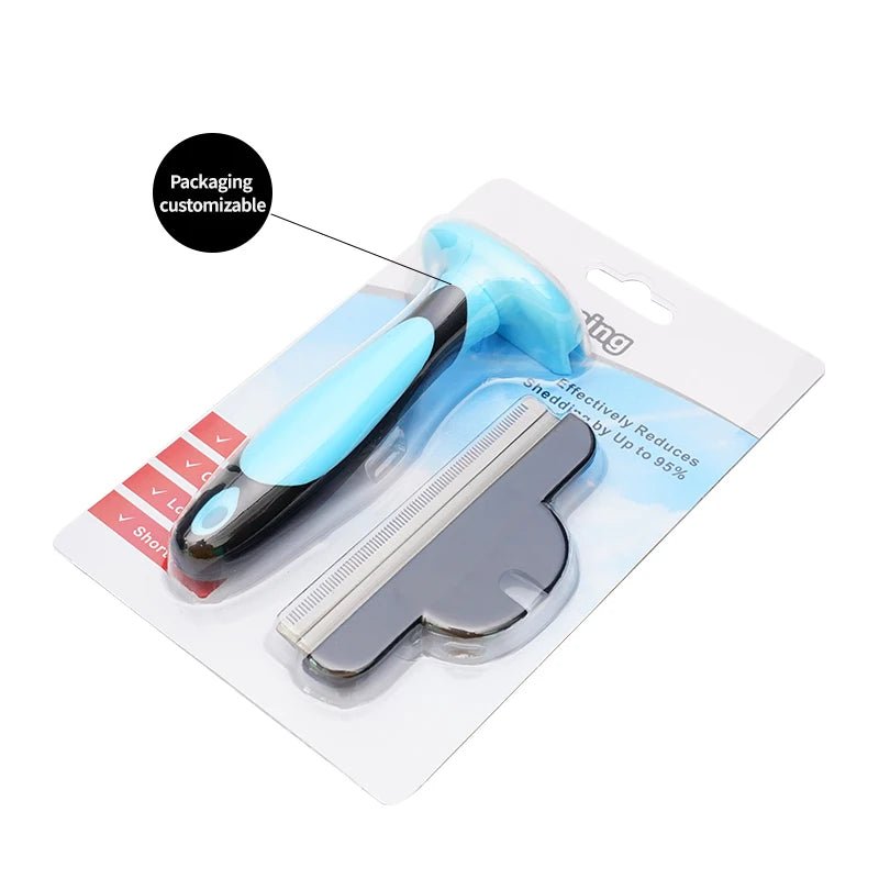 Stainless Steel Pet Dematting Comb for Dogs & Cats - Deshedding Undercoat Rake Brush with Dense Teeth - Professional Grooming To - Lily.sg Global Shopping
